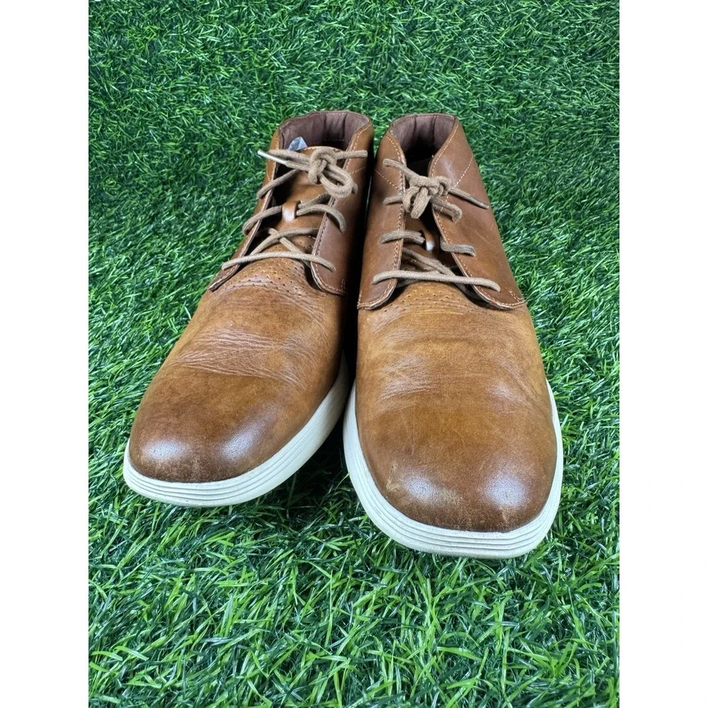 Cole Haan Mens Tour Chukka Boots Brown Leather Grand OS C29589 Size 10.5 M Shoes